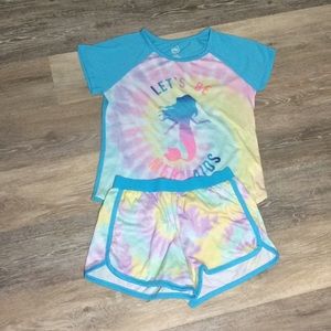 Tie dye mermaid pajamas.